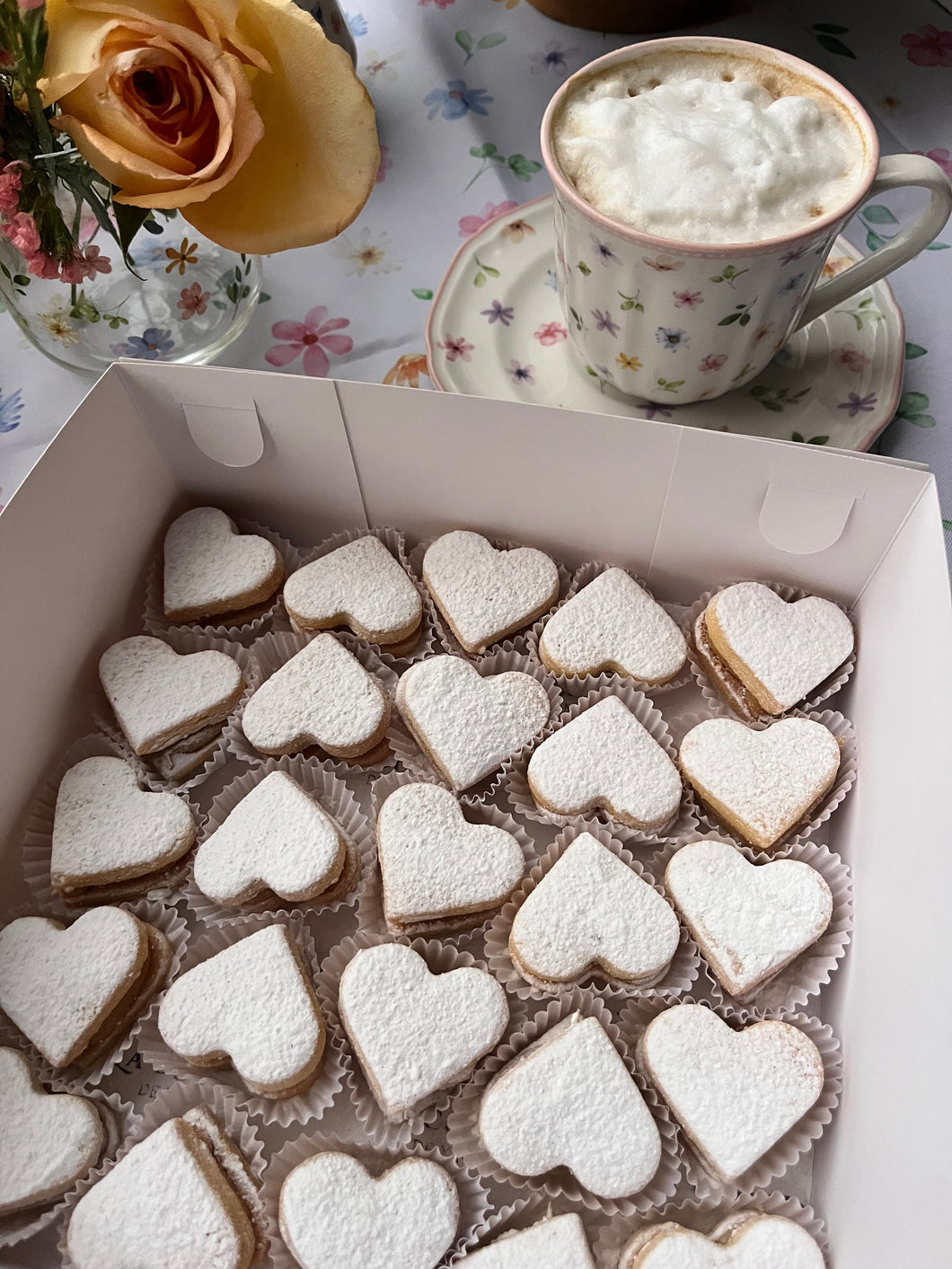 Alfajorcitos en forma de corazón
