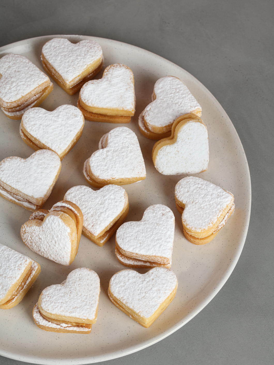 Alfajorcitos en forma de corazón