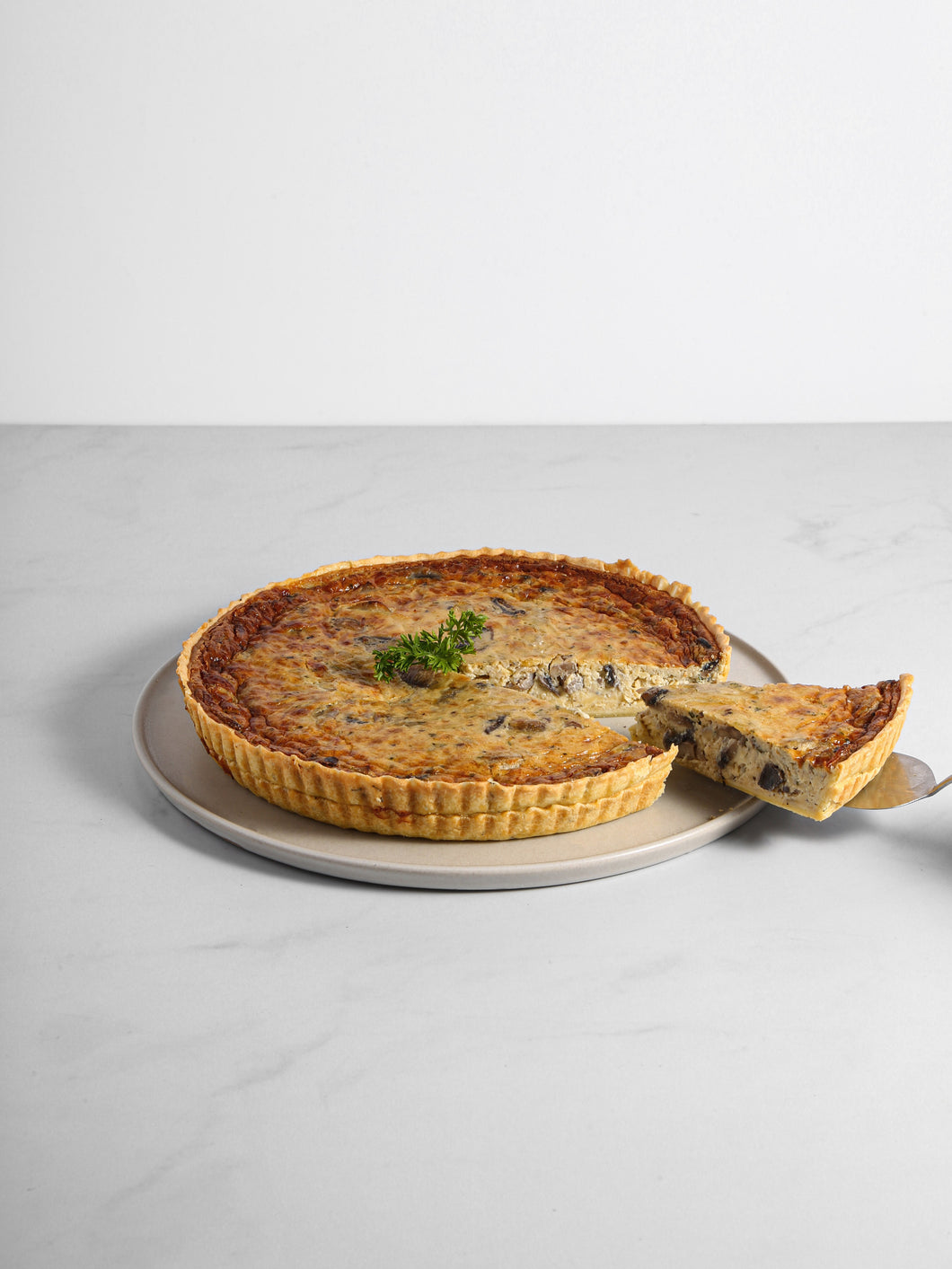 Quiche de Champiñones y Tocino